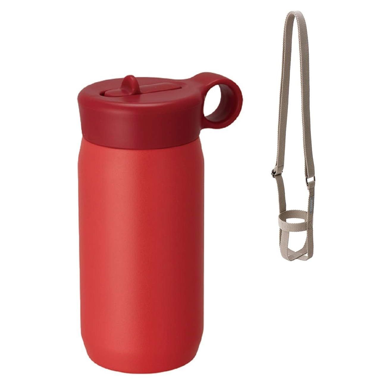 新品 【セット買い】 KINTO (キントー) プレイタンブラー レッド 300ml 20373 & KINTO(キントー) タンブラーストラップ 70mm ベージュ 23371