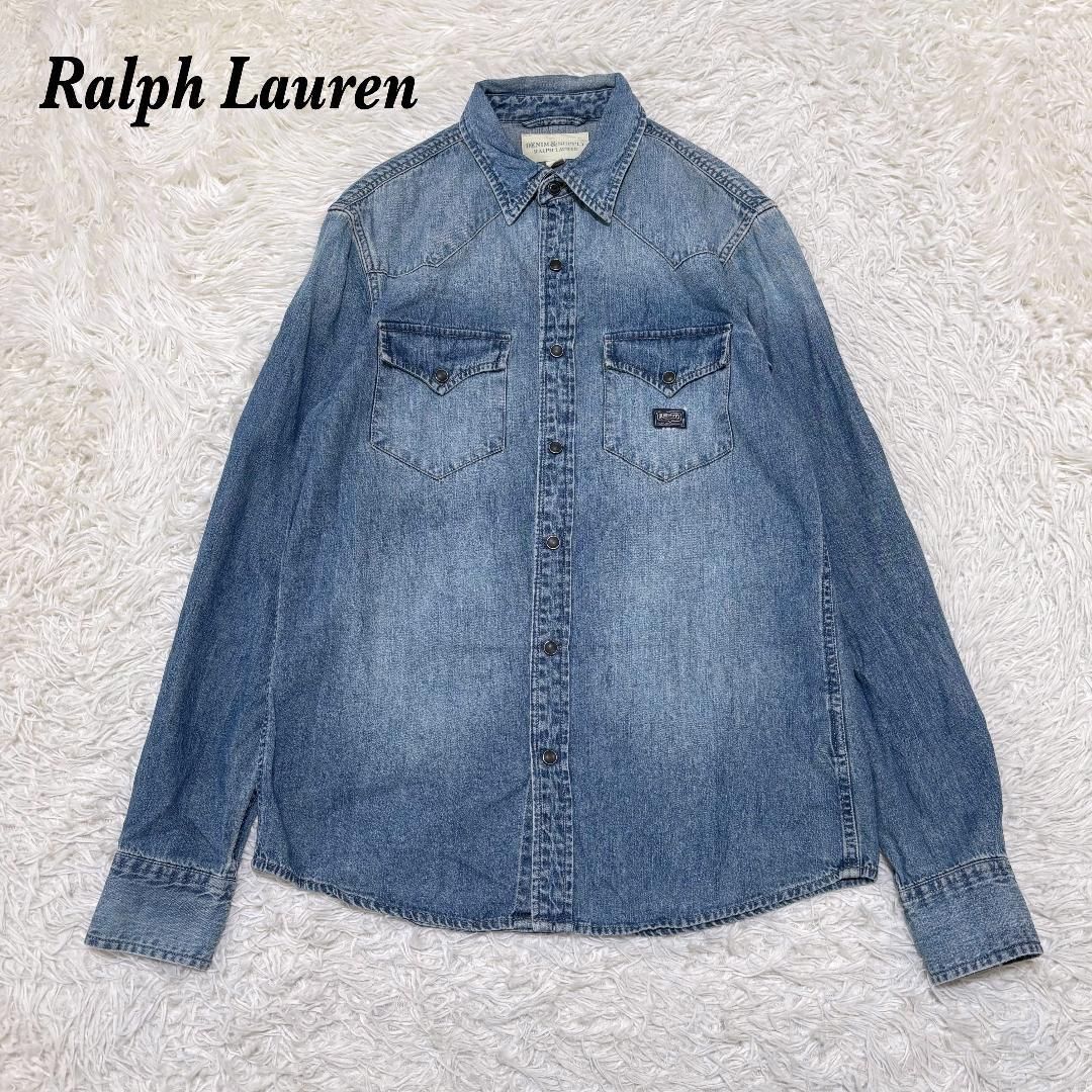 【美品】 Ralph Lauren ウエスタンデニムシャツ S ブルーウォッシュ
