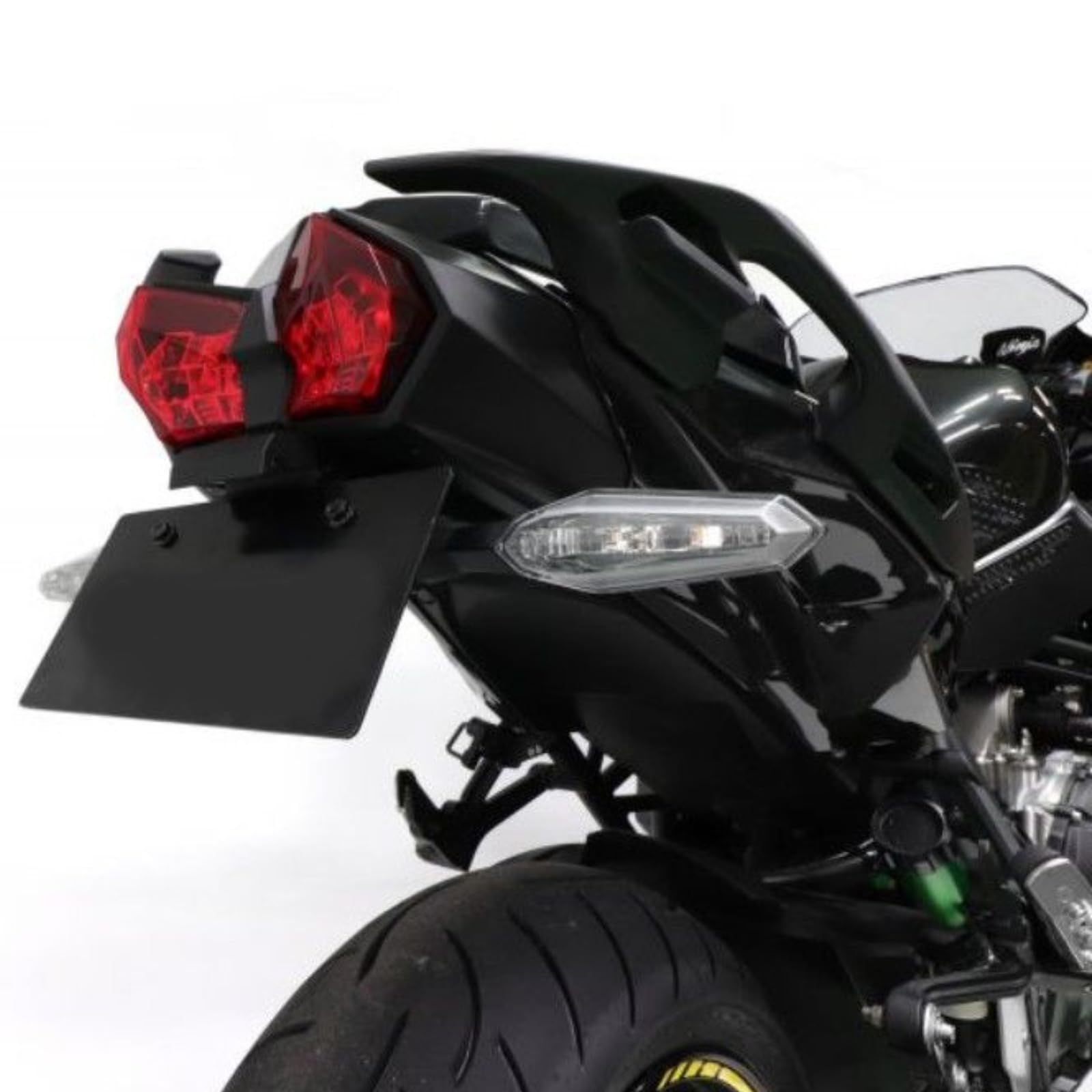 新品 BYEMTTY フェンダーレスキット ブラック ナンバープレートホルダー カワサキ ニンジャ H2 SX/SE (2018-2024)に適用