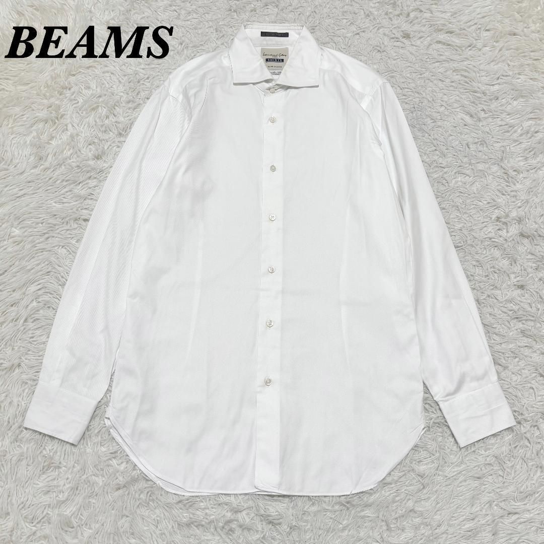 【美品】BEAMS 長袖シャツ 15 1/2-39 ホワイト 無地