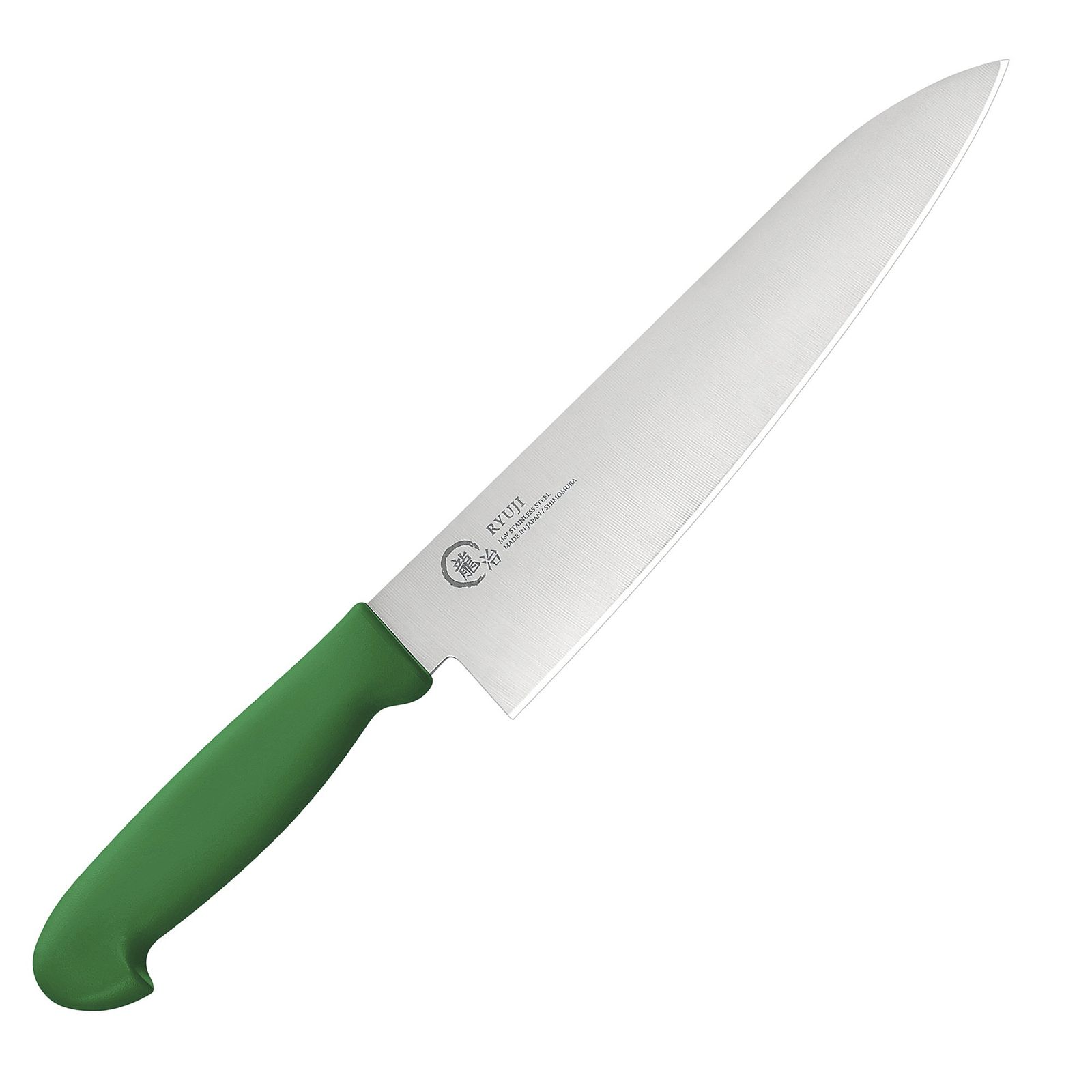 新品 下村工業 日本製 抗菌ハンドル [ 龍治 カラーグリップ ] 牛刀 270mm グリーン AUS8鋼 食洗器対応 HACCP対応 RYC-16G 新潟 燕三条製