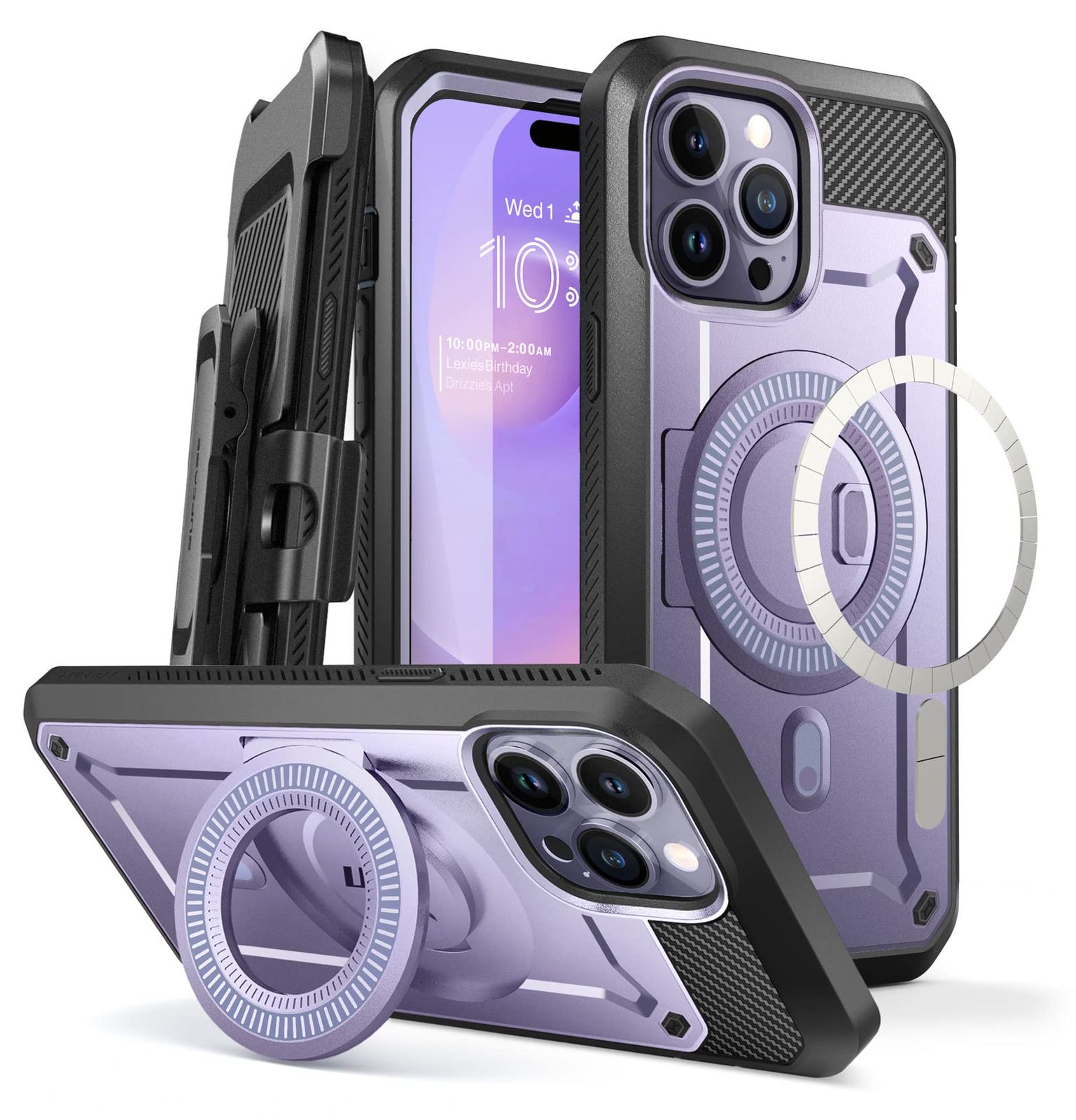 新品 【2022新型】SUPCASE iPhone14Pro Max 2022 ケース 6.7インチ 2022 磁気ケース MagSafe対応 米軍MIL規格取得 衝撃吸収 全面保護 画面保護フィルム付き 内蔵スタンド 腰かけクリップ付き MagProシリーズ