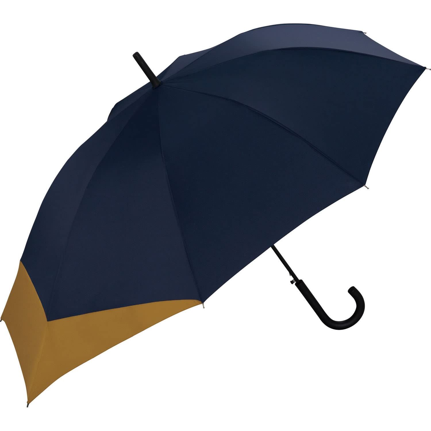 Wpc. 雨傘 [バックパックが濡れない] BACK PROTECT ネイビー×キャメル 長傘 UVカット メンズ 晴雨兼用 60cm 大きい ジャンプ リュック 後ろが長い 通勤 通学 男性 女性 シンプル おしゃれ UX04-930-00 6c111a39