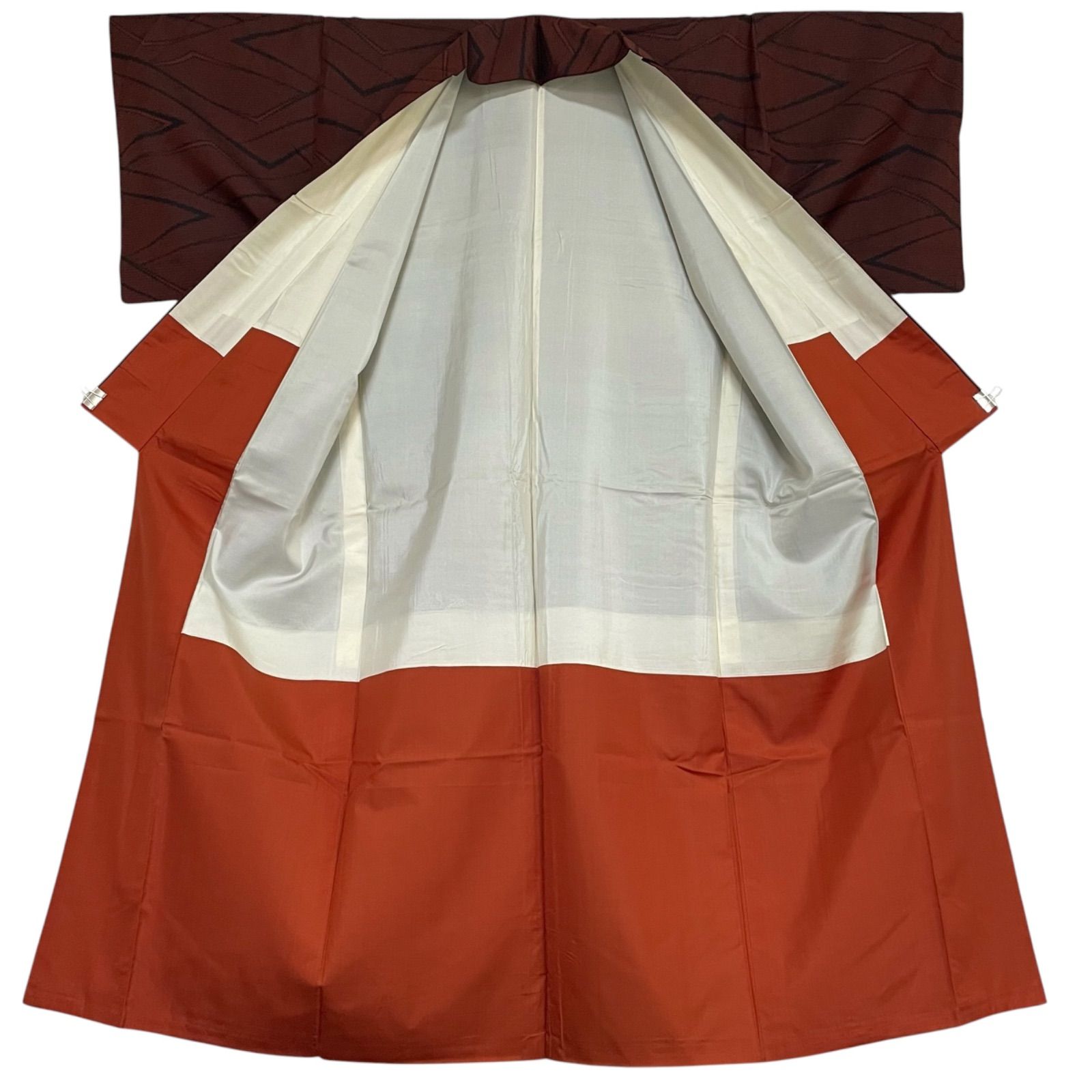 J920 美品 大島紬 幾何学模様 正絹 身丈161cm 裄67cm 和装 和服 着物 