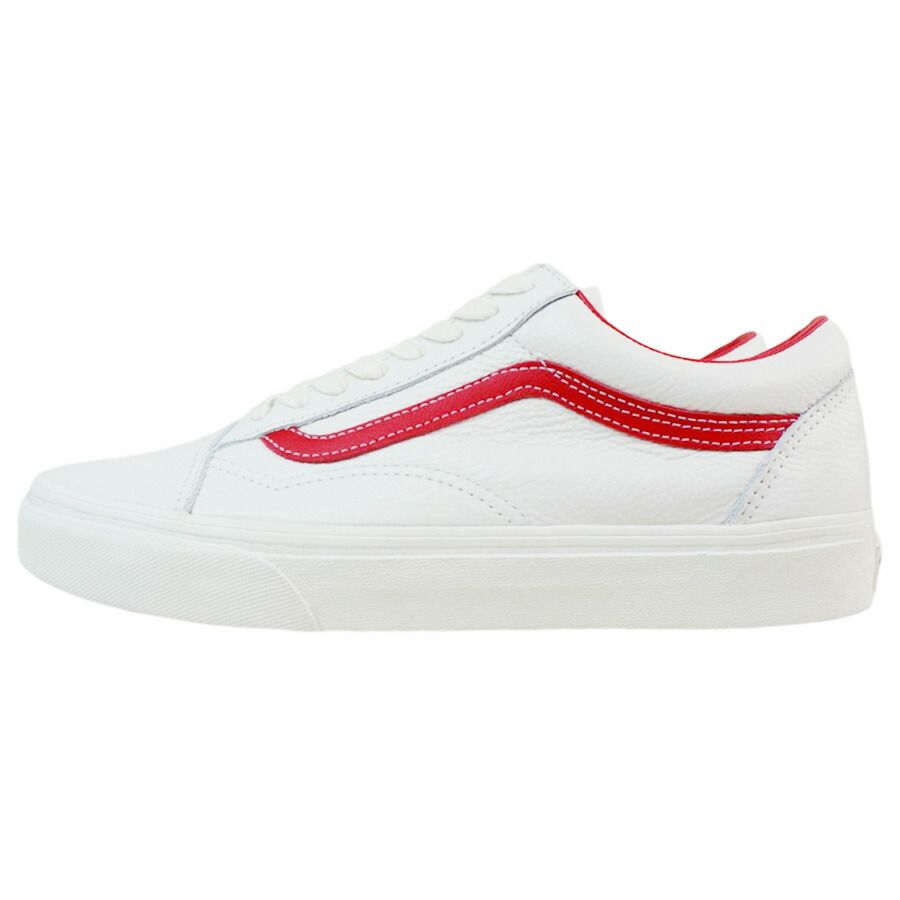 VANS バンズ ヴァンズオールドスクール【箱なし】OLD SKOOLVINTAGE LEATHERBLANC DE CREAM REDヴィンテージレザー クリーム レッド白 赤 革 ストリート 定番 メンズ スニーカー 靴 ローカット sk8 スケシュー