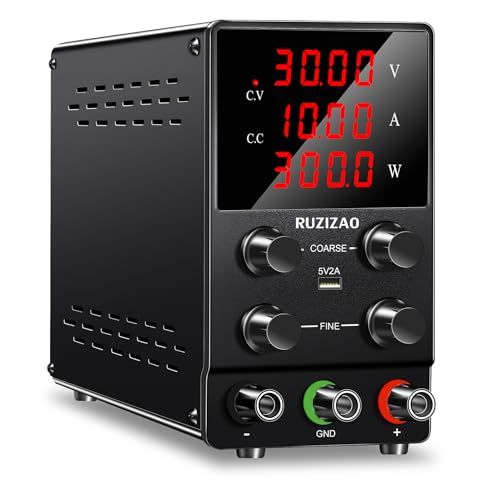 安定化電源 30V 10A 300W 調整可能なスイッチング高精度 4 桁 LED ディスプレイ 5 v/2 a USB ポート テスト リード出力と入力電源コードkk 07de3254