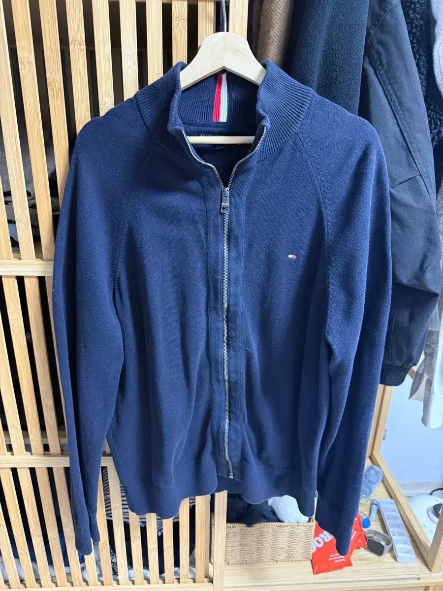 トミー ニットジップアップ ネイビー (XL) 2 5万 팜