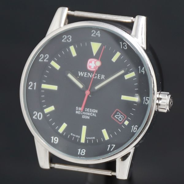 QZ Wenger 100M 454.0468 黒文字盤 デイト レディース腕時計 2000000 NSK KRK