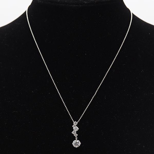 スリーストーンデザイン ダイヤ ネックレス SV925 2.9g アクセサリー ジュエリー 2000000 NSK KMT