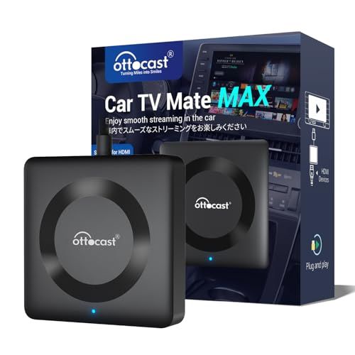 【公式】OTTOCAST オットキャスト 新型 Car TV Mate Max カーテレビメイトマックス HDMI?出力のTV stick/スクリーンキャスター/DVDなど接続可能/ワイヤレス CarPlay/ワイヤレスAndroid Aut 59fb15ac