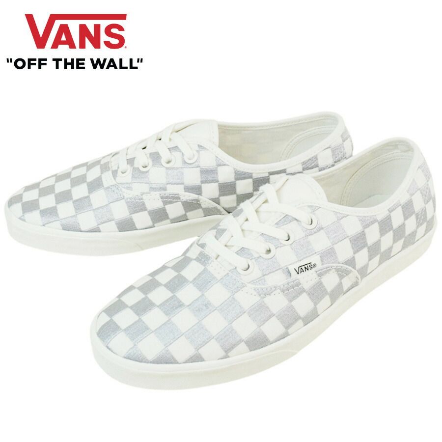 VANS バンズ ヴァンズAUTHENTIC LOWPROEMBROIDERED CHECK LUNAR ROCKオーセンティック ロープロチェッカー ルナロック シルバー グレー ホワイト刺繍 銀 メンズ レディース スニーカー 靴 ローカット