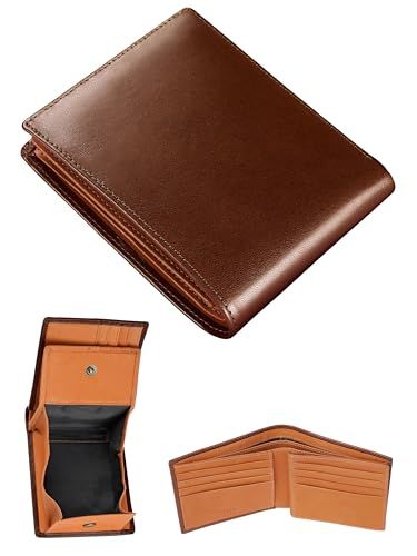 【新品】[ファブリツィオ] 財布 メンズ 二つ折り ボックス型 小銭入れ メンズ財布 薄い 柔らかい 使いやすい イタリアン レザー 一流の革職人が作る 大容量 本革 (シャインダークブラウン) 179c5a85