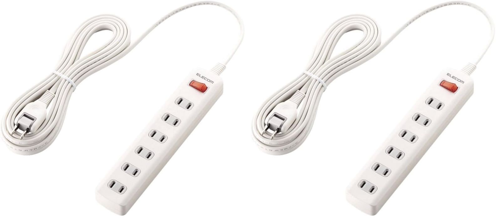 新品 エレコム 電源タップ 雷ガード 一括スイッチ スイングプラグ 6