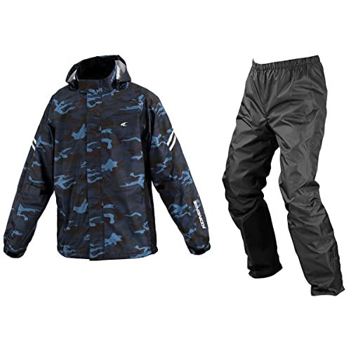 [コミネ] バイク用 レインウエア RK-5393 ブレスターレインウェア フィアート 03-5393 メンズ Blue Camo XL(沖縄・離島の方発送不可）) 39106578