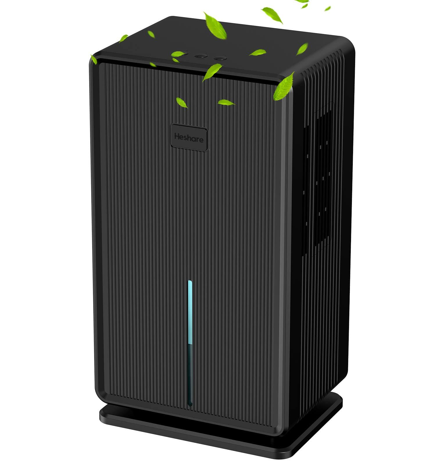 Heshare 除湿機 大容量 3L 強力除湿 梅雨･湿気対策 満水停止機 5-16畳対応 省エネ 静音 コンパクト 部屋干し 除湿器 小型【正規品】 軽量 じょしつき 静音 7色ランプ ハンドル付き（black）e 8f947523
