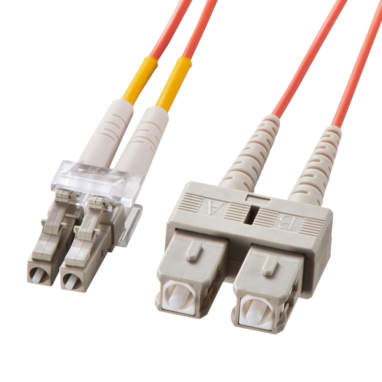 新品 サンワサプライ メガネ型光ファイバケーブル（マルチ50μm、LC×2-SC×2、30m） HKB-LCSC5-30N