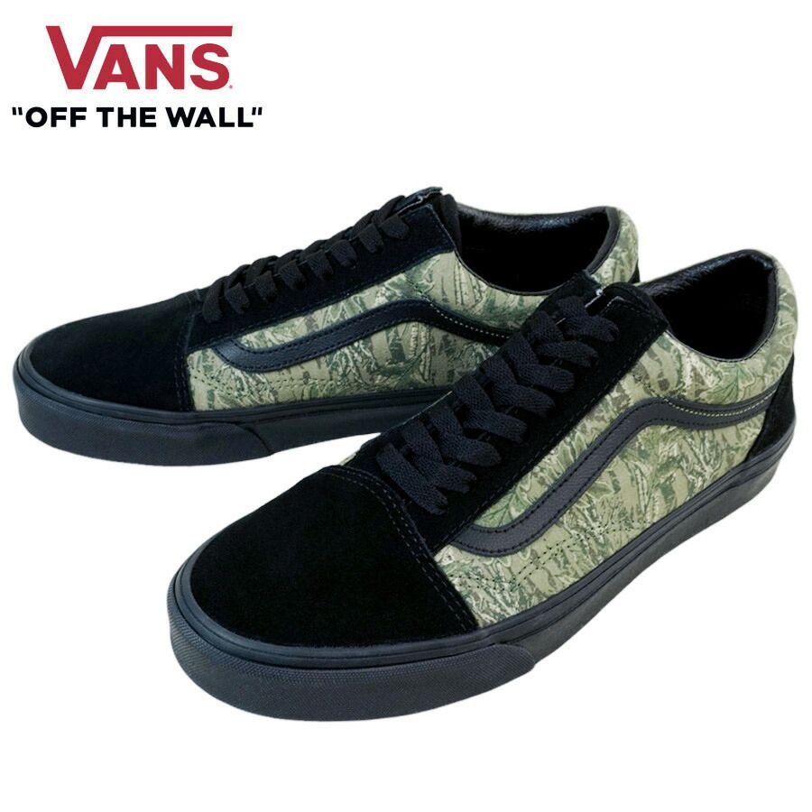VANS バンズ ヴァンズOLD SKOOL 【箱なし】オールドスクール BLACK CAMO ブラック カモ 迷彩スエード キャンバス カモフラージュ リーフカモ レディース スニーカー 靴 ローカット sk8 スケシュー