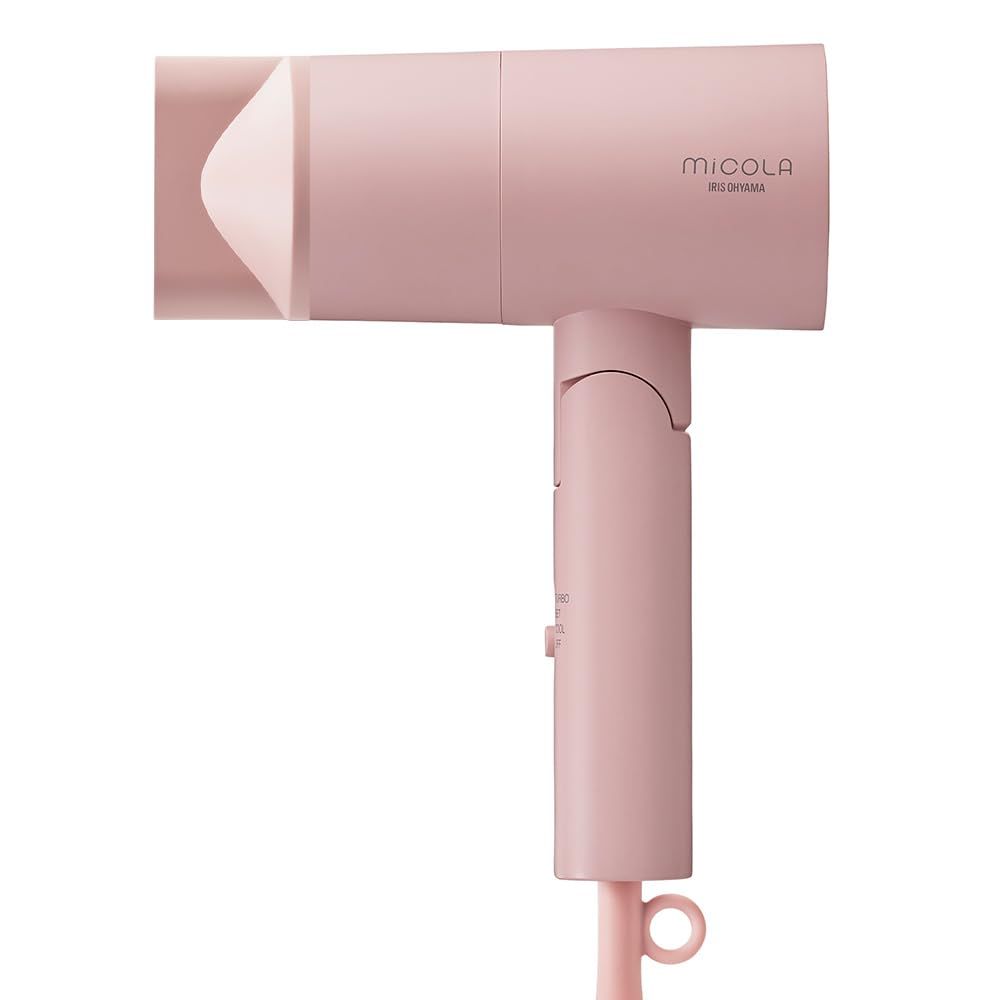 アイリスオーヤマ MICOLA ドライヤー 大風量 速乾 軽量 スピーディー イオンドライヤー 3段階調整 ノズル付きHDR-M101-P ピンクt 76f1c413