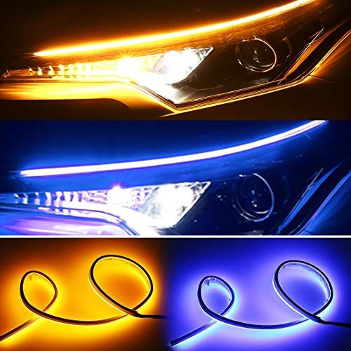 【令和最新 業界初 】Feison（フェイソン） ledウインカー シリコン LEDテープ シーケンシャル流れるウインカー 60cm超薄型 カット可能 連動機能つき ディライト/ウインカー DC12V 防水加工済み！ 取り付け簡単 日本語説明 5956fbc8
