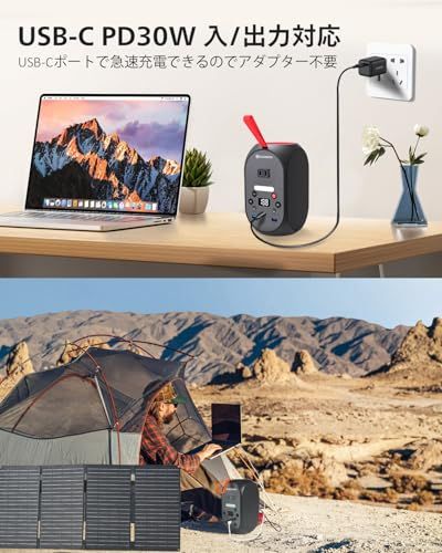 【新品】ELECAENTA ポータブル電源 99Wh 小型 リン酸鉄 軽量1.5Kg AC120W(ピーク200W) PD30W入出力対応 ソーラー充電対応 ぽーたぶる電源 飛行機に持ち込みが可能 家庭用蓄電池 キャンプ 防災 地震 台風 停 47e0625e 【新品】ELECAENTA ポータブル電源 99Wh 小型 リン酸鉄 軽量1.5Kg AC120W(ピーク200W) PD30W入出力対応 ソーラー充電対応 ぽーたぶる電源 飛行機に持ち込みが可能 家庭用蓄電池 キャンプ 防災 地震 台風 停 47e0625e