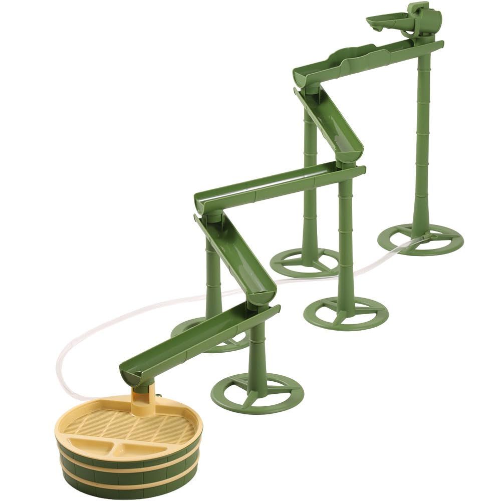そうめん流し機 スライダー ながしそうめん器 大型 大きい 子供 竹 セット 流しそうめん器 最長160cm 組立簡単 アレンジ自在 好きな形にカスタマイズ ししおどし付き 電動ポンプ(電池式) 目皿付きt 187076d5