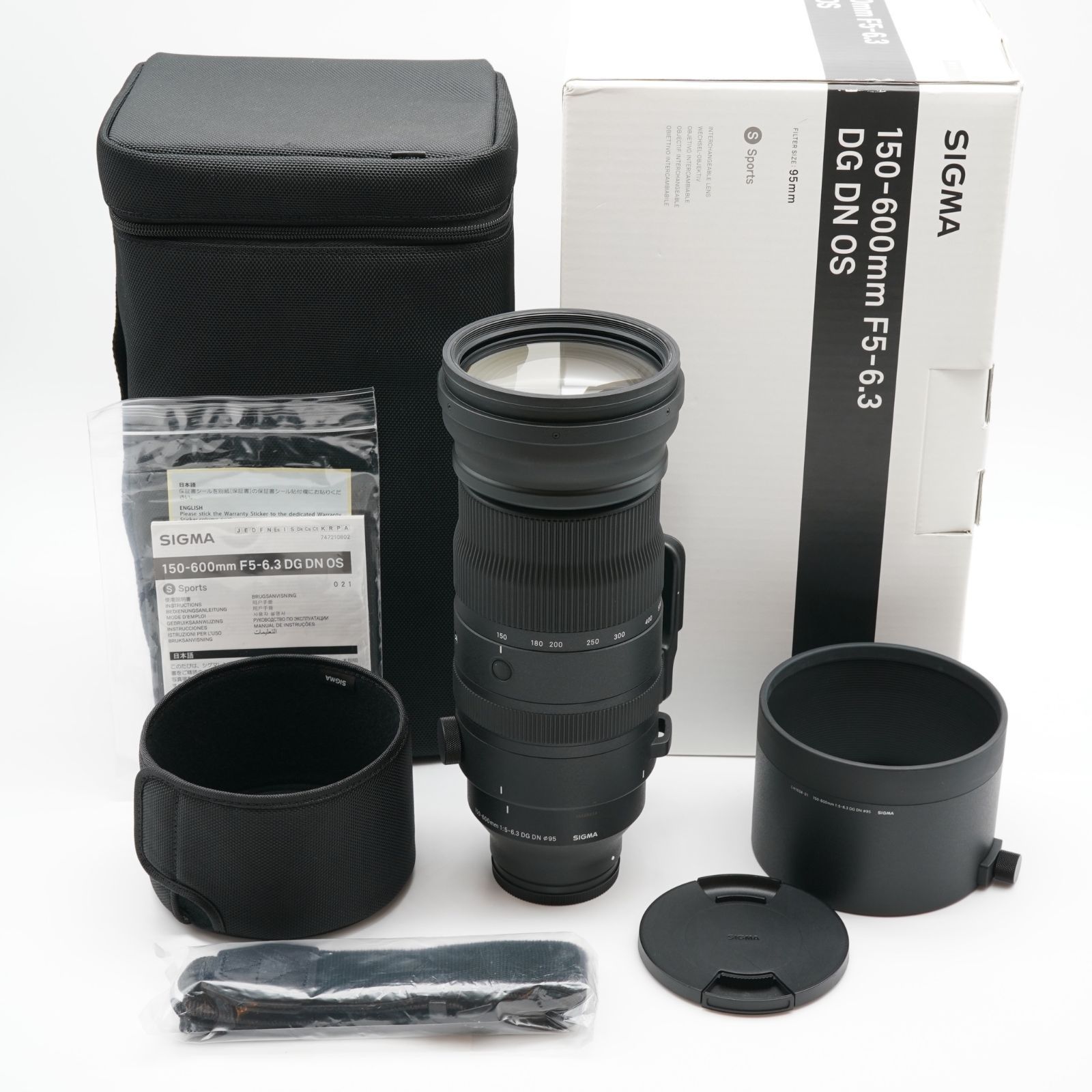 超極上 SIGMA シグマ 150-600mm F5-6.3 DG DN OS Sports Lマウント あると嬉しい元箱・取説・純正フード付！