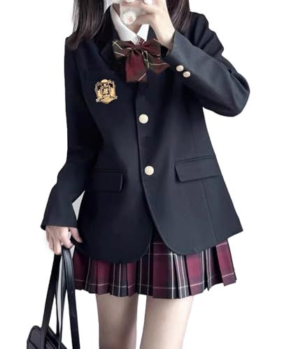 [QOOLY?] スクール制服 フォーマル スーツ 5点セット 女子高生制服 卒業式 入学式 受験 面接 大きいサイズ black XL/ 1797b1f4