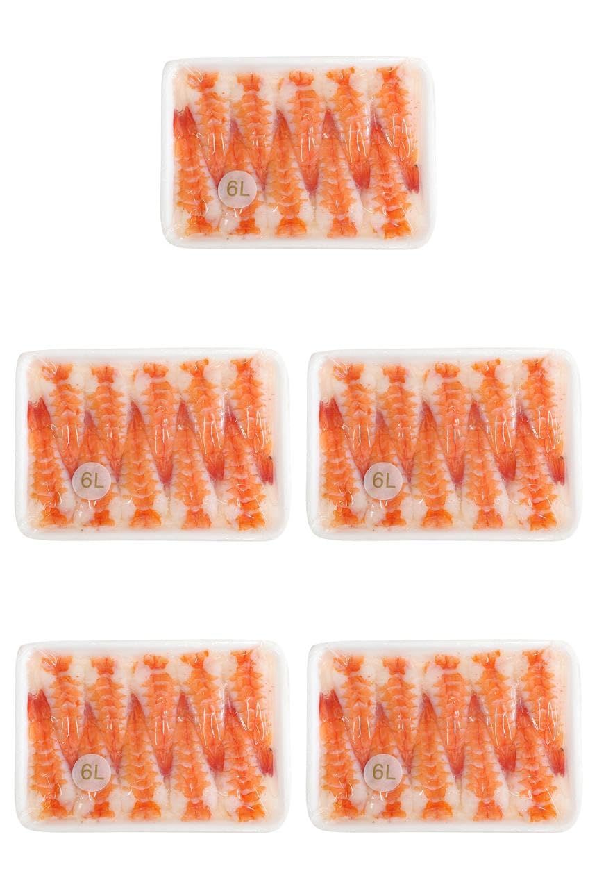 バナメイ活ボイル頭肉付寿司海老 6L (約9.5?10cm) 20枚×5パック 冷凍(まとめ買い) (Vandroサンクスカード(レシピ案内付き))