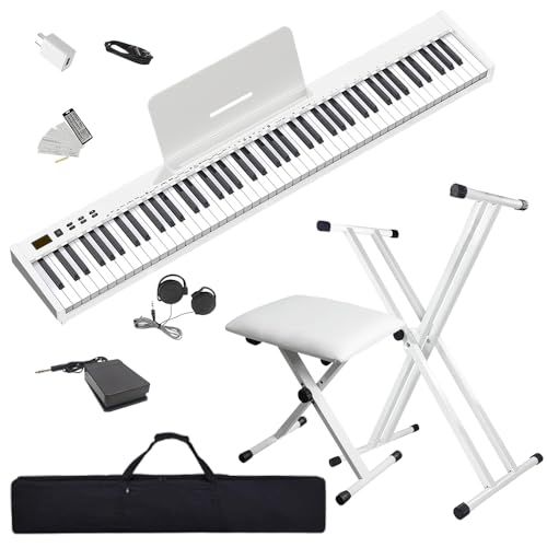 【新品】【イススタンドセット】ニコマク NikoMaku 電子ピアノ 88鍵盤 SWAN-S スタンド付き 椅子付き セット 日本語表記 MIDI対応 コンパクト 軽量 スリムデザイン 充電型 初心者 ソフトケース ペダル 譜面台 練習用イヤ 9ae3c499
