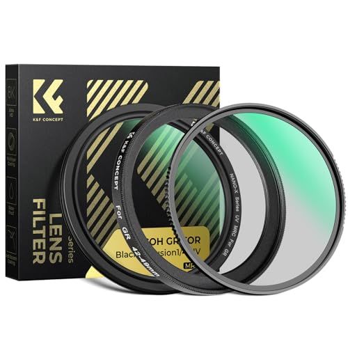 K&F CONCEPT UVフィルター+アダプターリング+1/4ブラックミストフィルター フィルターセット Ricoh GR II GR III GR IIIx GR IIIx HDF GR4 対応 保護フィルター ソフト効果 ソフトフィルター 28層コ″mn