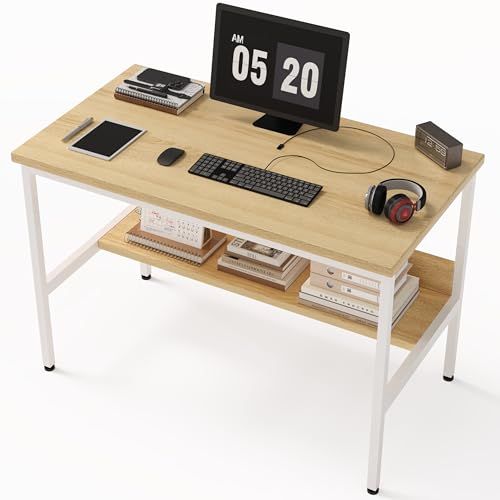 Embrace lifeシンプルワークデスク 平机 机 学習デスク つくえ パソコンテーブル オフィスデスク 幅80cm×奥行40cm 組立簡単一人暮らし インテリア もみじ 勉強机 モミジ色″mn