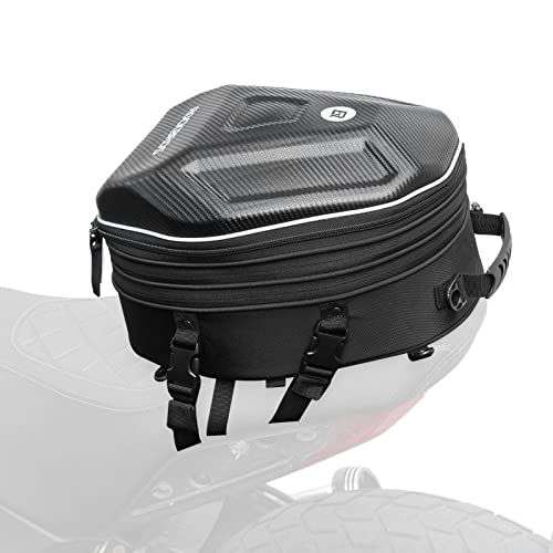 ROCKBROS シートバッグ ツーリングバッグ バイク バッグ 拡張機能あり 20-35L 仕分けポケット内蔵 ヘルメットバッグ 防水カバー付き 盗難防止 耐摩耗性 取付簡単 固定ベルト付き バックパック ブラック(沖縄・離島の方不可) 3340c647