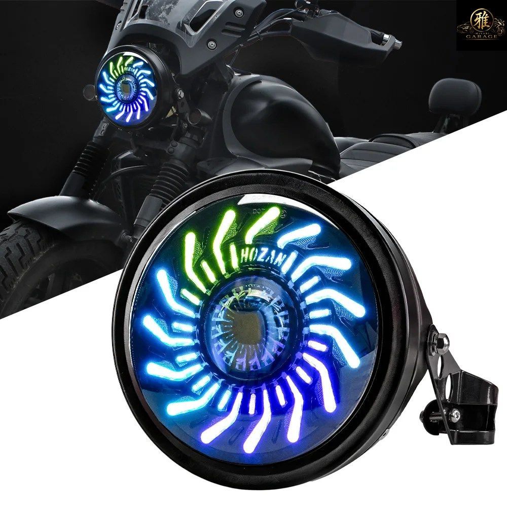 7インチLEDモーターサイクルヘッドライトハウジングキット - 複数のDRLスタイル ハーレークルーザー