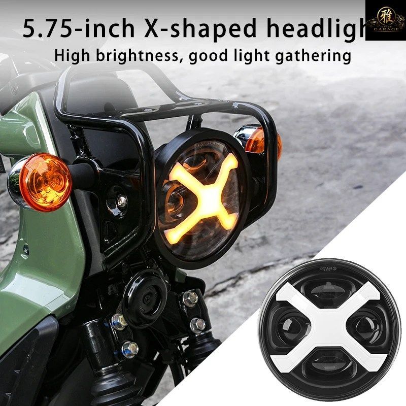 5.75 インチ LED バイクヘッドライト レトロ グラデーション ウェルカム HALO デュアル DRL ハーレー オーバーランディング
