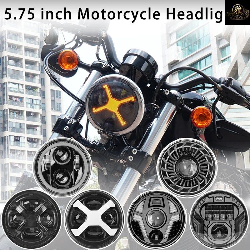 5.75インチ オートバイ用LEDヘッドライト 5-3/4 Xスタイルヘッドライト ハーレー883 1200 X48 スカウトなどに対応