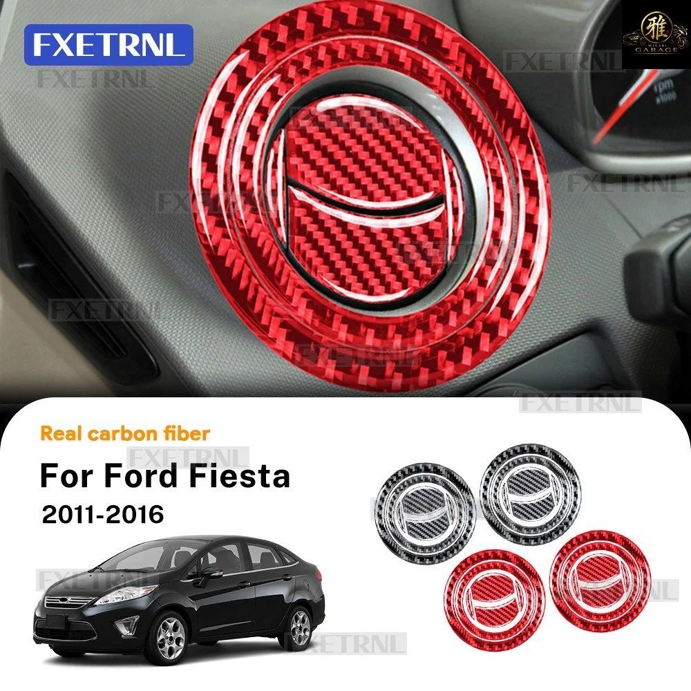 ソフトカーボンファイバーステッカー フォード フィエスタ MK6 MK7 2011 - 16 左ハンドル 右ハンドル 車用セントラルコントロール エアアウ