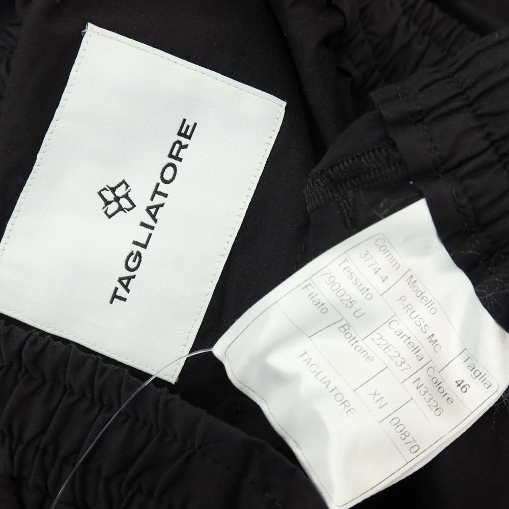 【中古】タリアトーレ TAGLIATORE ストレッチ コットンナイロン イージーパンツ ブラック【サイズ46】【メンズ】