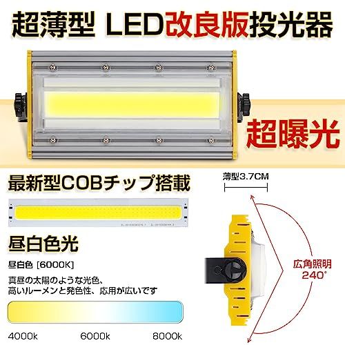 LED投光器 屋外 50W 作業灯 850W相当 8000LM コンセント式 超薄型 防犯灯 玄関ライト 昼白色 80V-150V適用 IP67防水 角度調整ノブ 高輝度 3Mコード 廊下 倉庫 ガレージ 看板灯 BBQ 庭園 夜間作業 駐車 d4e83937 LED投光器 屋外 50W 作業灯 850W相当 8000LM コンセント式 超薄型 防犯灯 玄関ライト 昼白色 80V-150V適用 IP67防水 角度調整ノブ 高輝度 3Mコード 廊下 倉庫 ガレージ 看板灯 BBQ 庭園 夜間作業 駐車 d4e83937