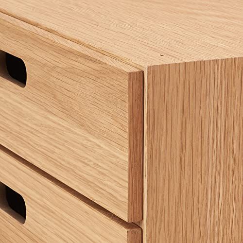MUJI 無印良品 スタッキングチェスト 幅37×奥行28×高さ18.5cm ハーフ 引出し2段 オーク材突板 12381204t 52e6a406