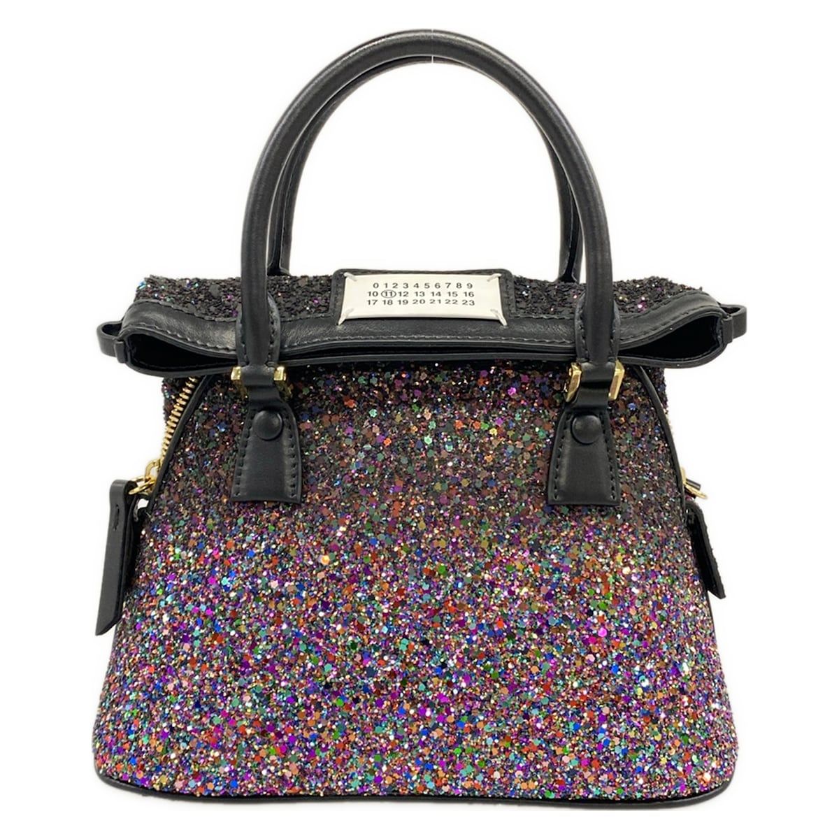 Maison Margiela(メゾンマルジェラ) ハンドバッグ美品 5AC マイクロ SB1WG0027 黒×マルチ レザー