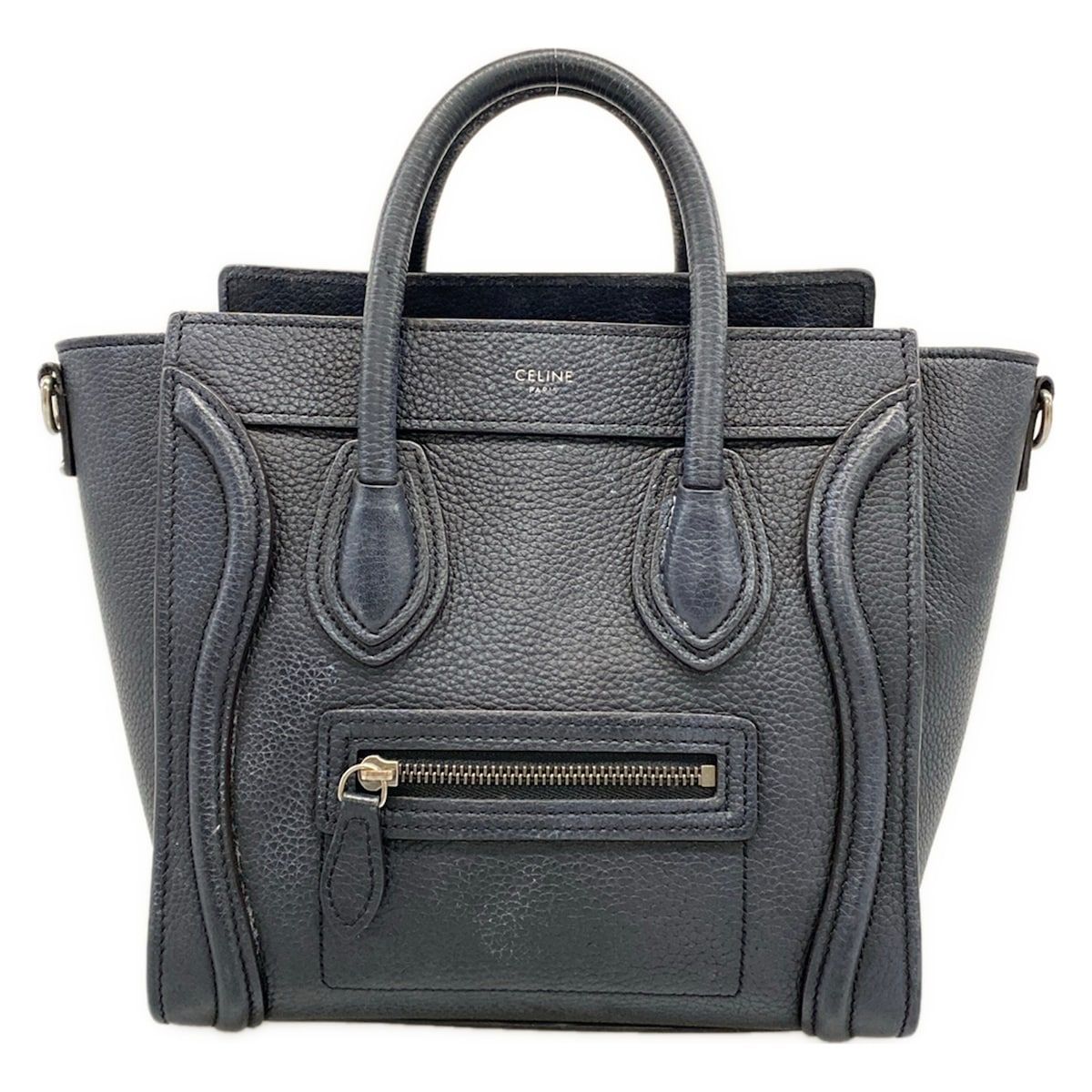 CELINE(セリーヌ) ハンドバッグ ラゲージナノショッパー ダークネイビー レザー