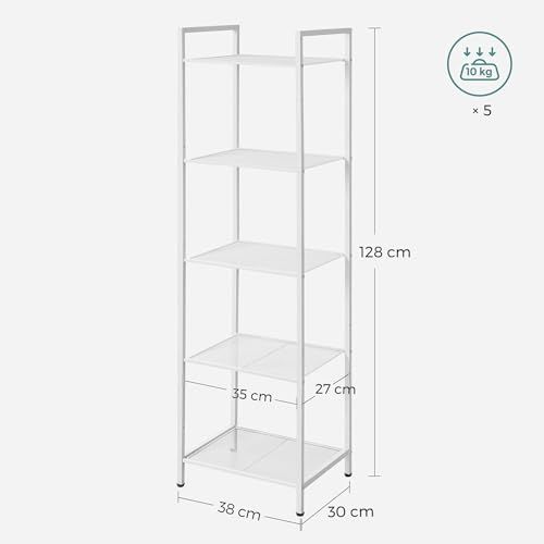 SONGMICS オープンラック スチールラックスリム すき間収納 ベーシック 五段 幅38CM×奥行き30CM×高さ 129.5CM収納ラック 高度 調整可能BSC035W01(沖縄・離島の方不可) dc07e4fd