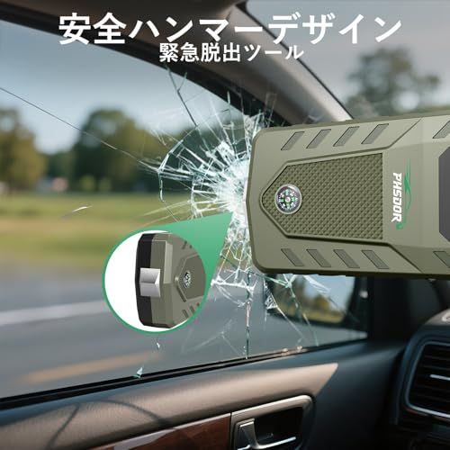 ジャンプスターター 6000A 車用エンジンスターター 12V (最大10.0Lガソリン車・8.0Lディーゼル車対応) 20000mah 車緊急始動 搭載LED緊急ライト PSE認証済(沖縄・離島の方不可) 5778cd97