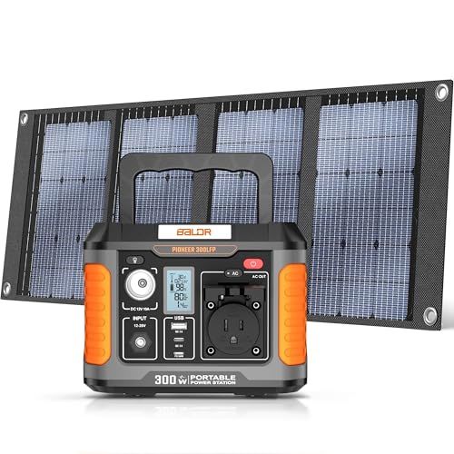 BALDR 177Wh ポータブル電源 小型 40W ソーラーパネル 必要最低限の防災備えを 小容量バックアップ電源 節電 停電対策 PSE認証済 純正弦波 AC(300W 瞬間最大450W) 四つの充電方法 車中泊 キャンプ アウトドア 防 f5bb214f