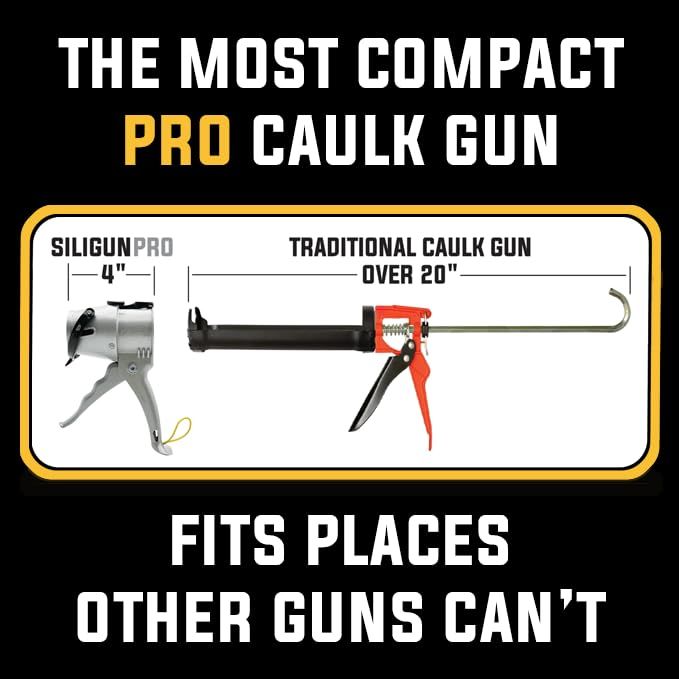 SILIGUN? PRO Compact 24:1 コーキングガン - ドリップコーキングガン - 特許設計 - 軽量アルミニウムフレーム - すべての10オンスチューブに対応 (SILIGUN PRO)送料無料 ea24f9f6