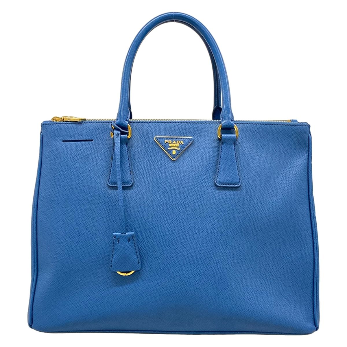 PRADA(プラダ) ビジネスバッグ 旧ガレリアラージバッグ(レディース) ライトブルー 本体ロックなし レザー
