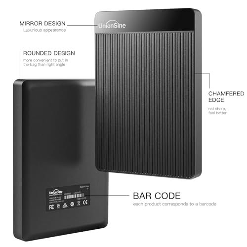 UnionSine 500GB 外付け ハードディスク超薄型外付けHDDポータブルハードディスク2.5インチ USB3.0に対応 PC/Mac/PS4/XBox/テレビ録画(黒)HD2510pms c9b1d279