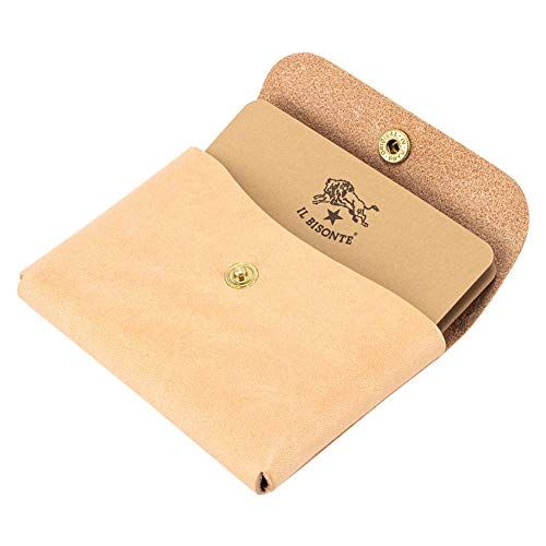 [IL BISONTE] [ イルビゾンテ 名刺入れ カードケース C0855 P CARD CASE ナチュラル（120） NATURAL/NATURALE レザー 革 牛革 ブランド イタリア 定期入れ プレゼント [並行輸入品]pms acdff12b