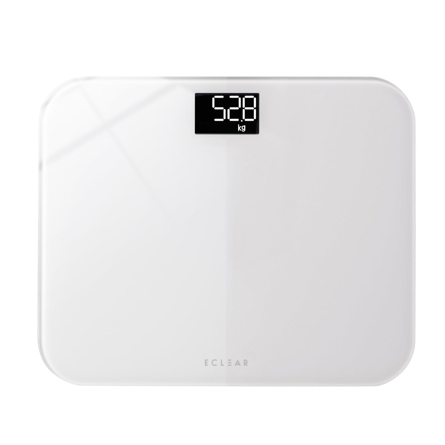 エレコム 体重計 100g単位 スリム 乗るだけオン [表示が見やすい ] ガラス天板 電池式 ホワイト ES03WHkoe