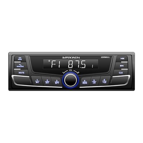 MAXWIN 1DIN カーオーディオ メディアプレーヤー 【純正風スタイリッシュデザイン】 Bluetooth 車載 AUX USB microSD ラジオ チューナー FM AM デッキ LED RCA 12V 対応 音楽 iPhone 84a3e77a